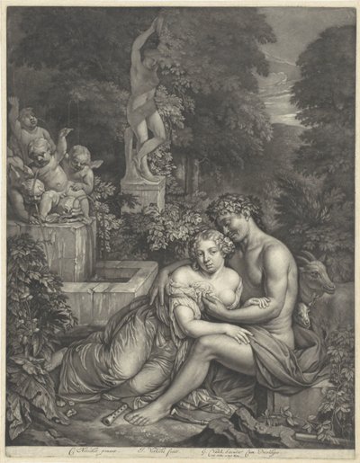 Vertumnus en Pomona autorstwa Jan Verkolje (I)