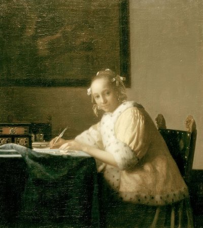 Pisarz listów w kolorze żółtym autorstwa Jan Vermeer van Delft