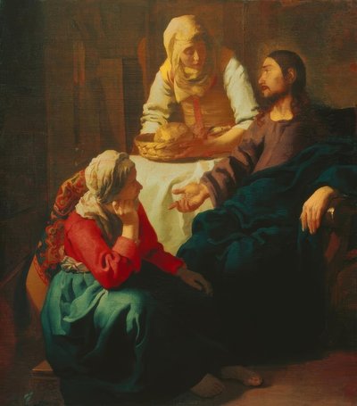 Chrystus z Maryją i Martą autorstwa Jan Vermeer van Delft