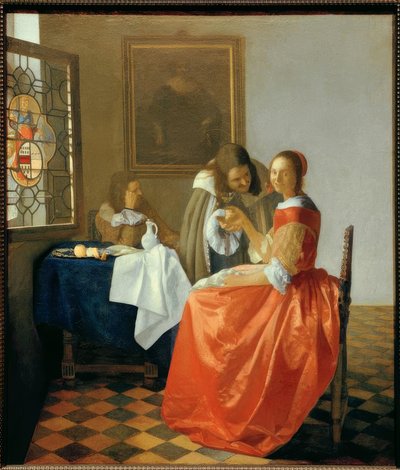 Dziewczyna z kieliszkiem wina autorstwa Jan Vermeer van Delft