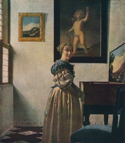 Młoda kobieta stojąca przy Virginal, ok. 1670-1672 autorstwa Jan Vermeer van Delft