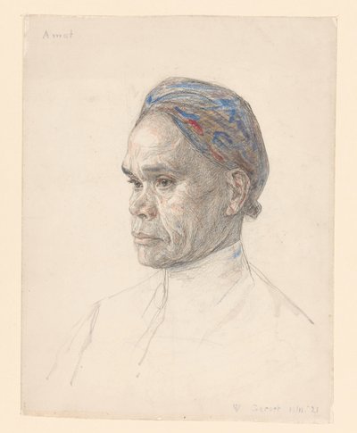Portret Jawajczyka: Amat autorstwa Jan Veth