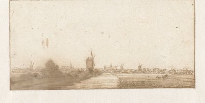 Widok miasta (Leiden?) autorstwa Jan Vincentsz. van der Vinne (possibly)