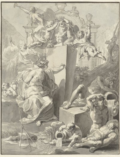Projekt strony tytułowej W. van der Hoeven, Westermeer, 1721 autorstwa Jan Wandelaar