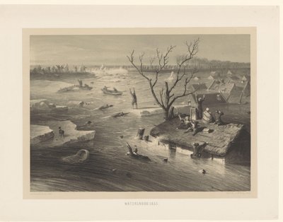 Przełamanie wałów i zalane farmy powódź. 1855 (tytuł na obiekcie) autorstwa Jan Weissenbruch
