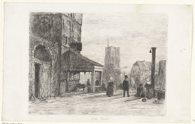 Widok na kościół św. Marcina w Woudrichem autorstwa Jan Weissenbruch