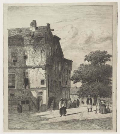Widok ulicy w Amsterdamie autorstwa Jan Weissenbruch