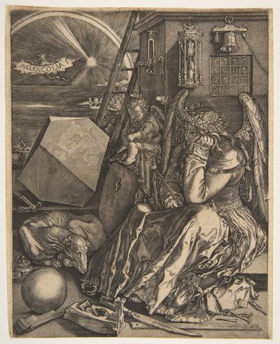 Melencolia I kopia, 1602. autorstwa Jan Wierix