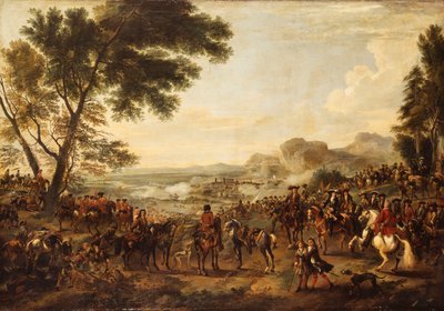 Król Wilhelm III i jego wojska przygotowujące się do bitwy, autorstwa Jan Wyck