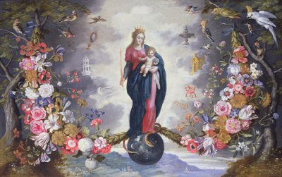 Dziewica z Dzieciątkiem otoczona girlandą autorstwa Jan and Balen, Hendrik van Brueghel
