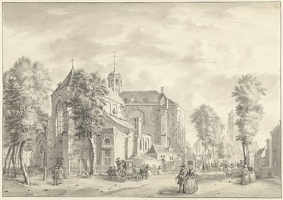 Pieterskerk w Utrechcie z Domem . w tle autorstwa Jan de Beijer