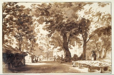 Vigorbros and the Platz on the Haynus (kreda, długopis i tusz z praniem na papierze) autorstwa Jan de Bisschop