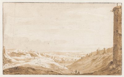 Pagórkowaty krajobraz w Porte de Namur w Brukseli autorstwa Jan de Bisschop