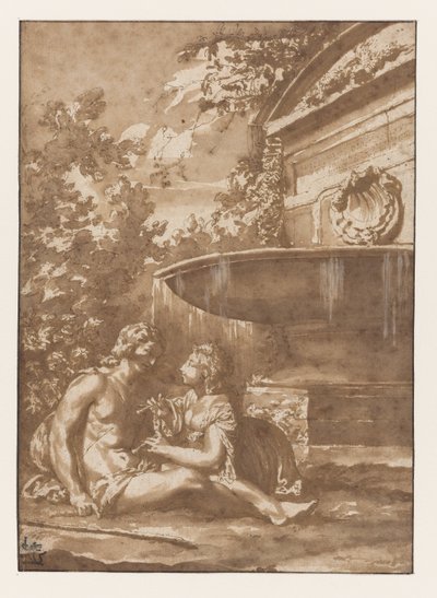 Sielanka przy fontannie autorstwa Jan de Bisschop