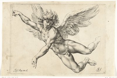 Ucz się dla nagiego latającego anioła Paradygmaty grafika variorum artificum (tytuł serii) autorstwa Jan de Bisschop
