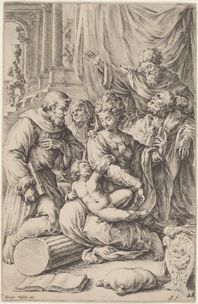 Święta Rodzina ze Świętymi autorstwa Jan de Bisschop, after Giorgio Vasari