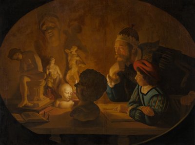 Lekcja rysunku, 1634 autorstwa Jan ter Borch or Terborch