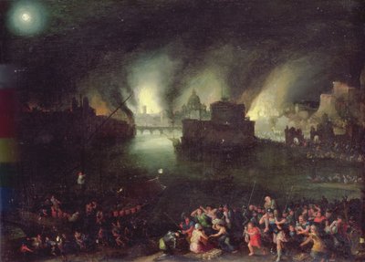 Eneasz ratujący Anchises z worka Troi (olej na miedzi) autorstwa Jan the Elder Brueghel