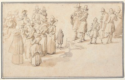 Elegancka firma pijąca wodę źródlaną autorstwa Jan the Elder Brueghel