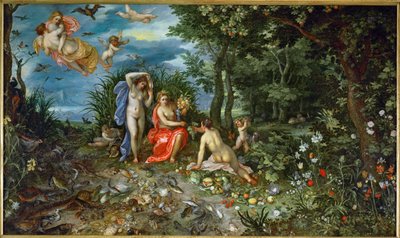 Ceres i cztery żywioły (obraz na miedzi) autorstwa Jan the Elder Brueghel