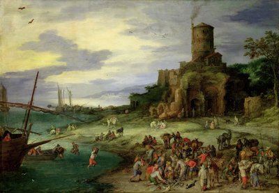 Rybacy na brzegu autorstwa Jan the Elder Brueghel