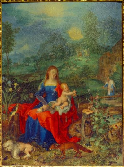 Maria z wieloma zwierzętami autorstwa Jan the Elder Brueghel