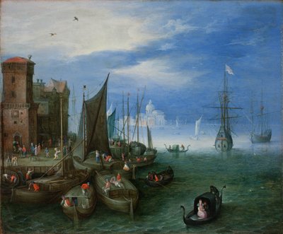 Scena Portowa w Wenecji (olej na miedzi) autorstwa Jan the Elder Brueghel