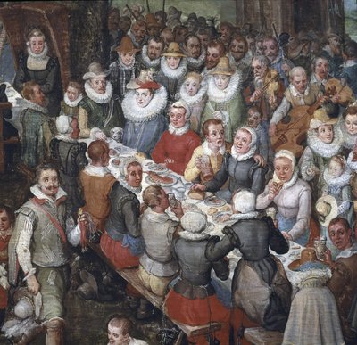 Bankiet weselny pod przewodnictwem arcyksięcia Alberta z Austrii i arcyksiężnej, Szczegół autorstwa Jan the Elder Brueghel