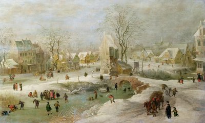 Zimowa scena w Holandii autorstwa Jan the Elder Brueghel