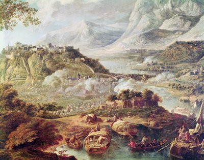 Szturm na fortecę (olej na płótnie) autorstwa Jan the Elder Griffier
