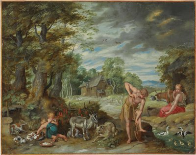 Adam przy pracy w polu, z Historii Adama i Ewy autorstwa Jan Brueghel the Younger