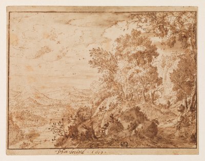 Krajobraz wzgórza, 1619 autorstwa Jan Brueghel the Younger