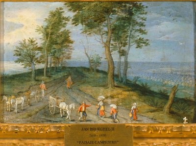 Pejzaż z chłopami ... (olej na płótnie) autorstwa Jan the Younger Brueghel