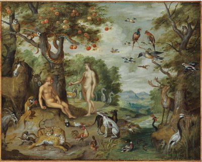 Kuszenie Adama, z Historii Adama i Ewy autorstwa Jan Brueghel the Younger