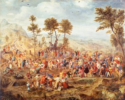 Chrystus wchodzący do Jerozolimy – Jan van Amstel (ok. 1500-1542), technika mieszana na drewnie, ok. 1540 r. autorstwa Jan van Amstel