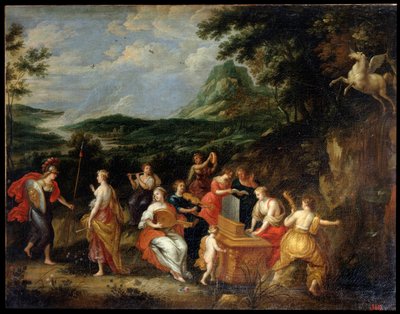 „Pallas Atena i Muzy”, lata 30. XVII wieku. autorstwa Jan van Balen