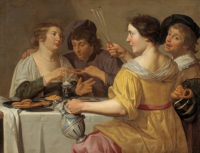 Die Bretzelesser. 1630-40 autorstwa Jan van Bijlert