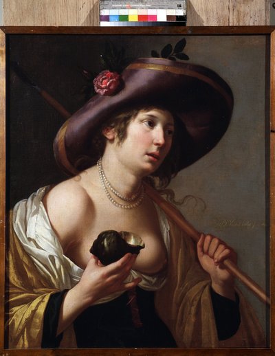 „Portret Granidy” Postać Granidy trzymająca muszlę, której używa do picia wody, którą daje jej pasterz Daifilo. Na podstawie sztuki „Granida” Pietera Corneliszoon Hoofta. Obraz Jana van Bylerta (1598-1671) Muzeum Zbiorów autorstwa Jan van Bijlert or Bylert