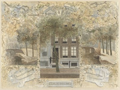 Dom na Leliegracht, otoczony mostami nad Prinsengracht i Keizersgracht autorstwa Jan van Essen