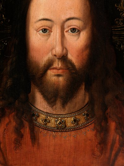 Portret Chrystusa (olej na desce) (fragment) autorstwa Jan van Eyck