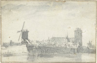Widok na Dordrecht z wody autorstwa Jan van Goyen (possibly)