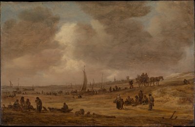 Plaża z łodziami rybackimi autorstwa Jan van Goyen