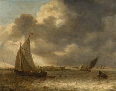 Krajobraz rzeki z żaglowcami autorstwa Jan van Goyen
