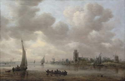 Widok na rzekę Maas i Dordrecht za nią autorstwa Jan van Goyen