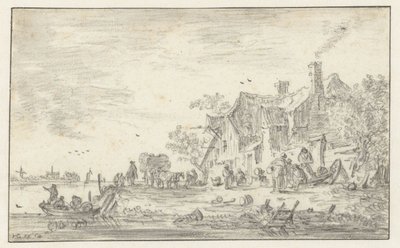 Gospodarstwo na brzegu rzeki autorstwa Jan van Goyen