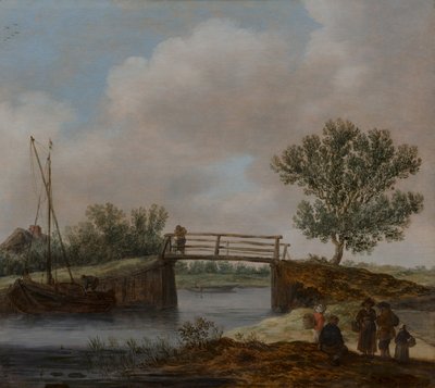 Pejzaż z mostem, znany jako „Mały most” autorstwa Jan van Goyen