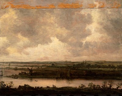 Panoramiczny widok na rzekę Spaarne i Haarlemmermeer autorstwa Jan van Goyen