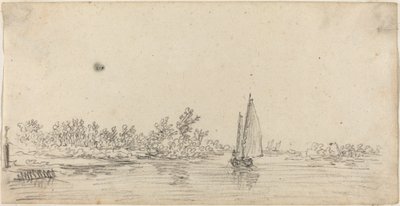 Żaglówka na ujściu rzeki autorstwa Jan van Goyen