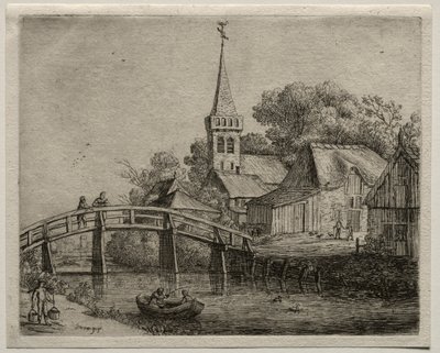 Drewniany most autorstwa Jan van Goyen