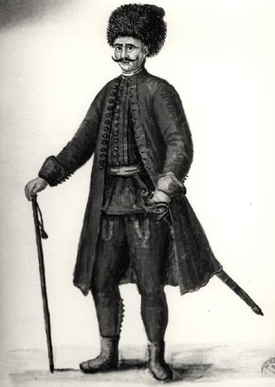 Urzędnik z Arsenału Weneckiego (akwarela na papierze) (zdjęcie czarno-białe) autorstwa Jan van Grevenbroeck